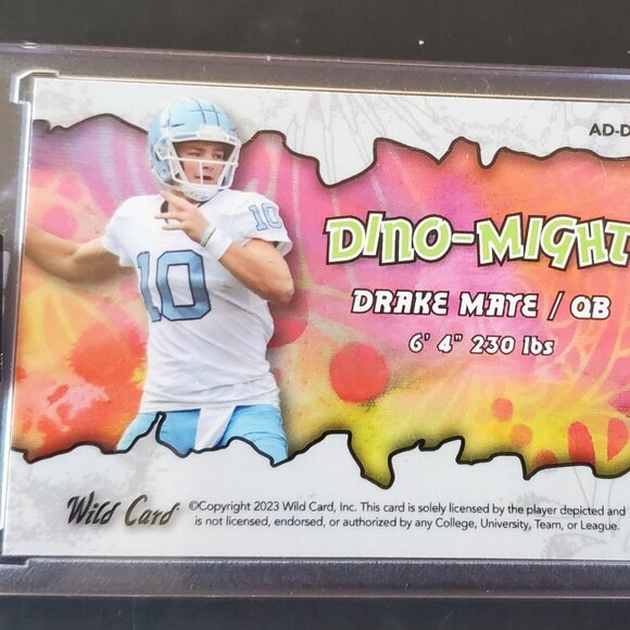 Drake Maye  2023 Wild Card Alumination Dino-Might #AD-DM Triceratops RC Patriots - Picture 6 of 7